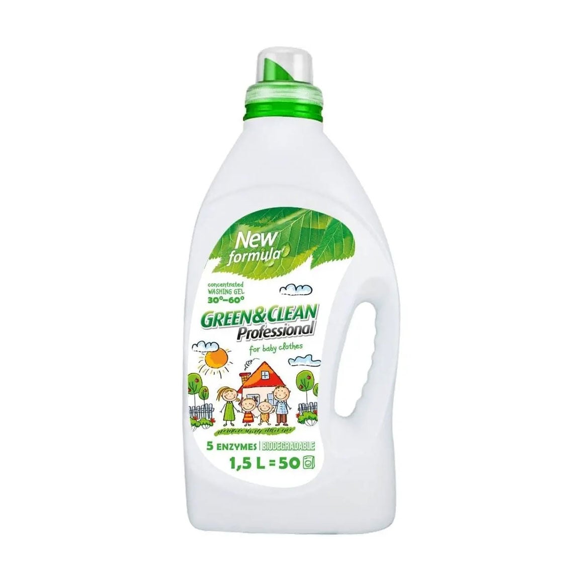 Гель для прання дитячого одягу Green&amp;Clean Professional 50 циклів прання, 1.5 л